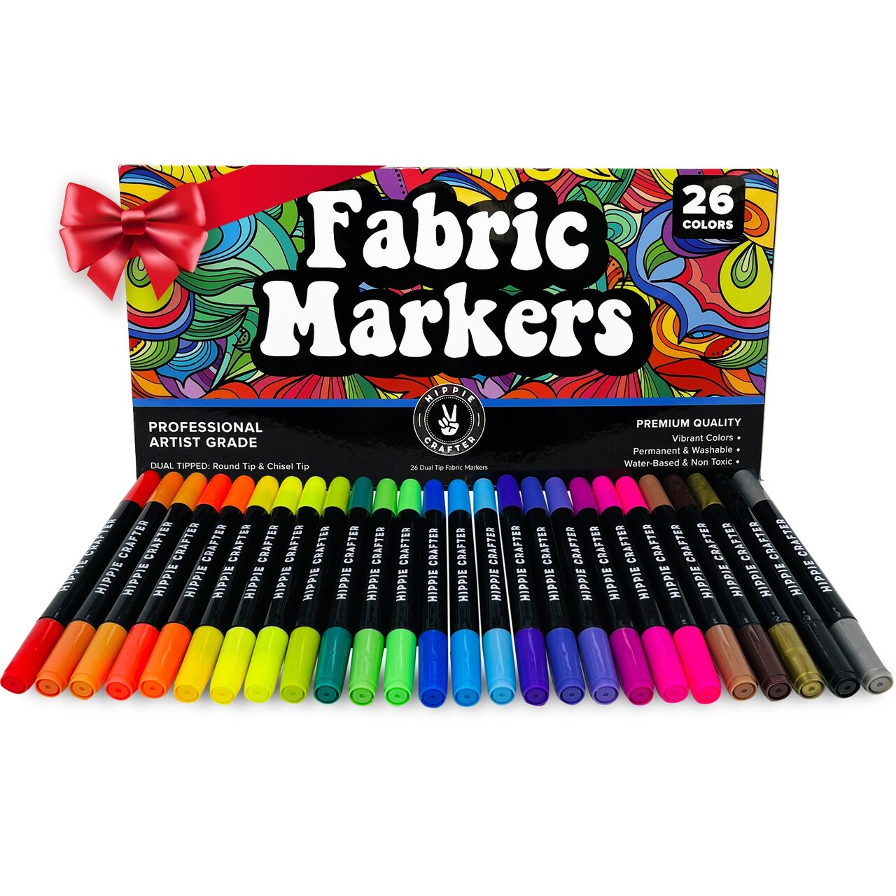 Fabric Markers for Baby Clothes Canvas Fabric Upholstery T Shirts Shoe Clothing Paint Fabric Pens for Clothes, Fabric Markers Permanent No Bleed Coloring Dye Pens 26 Pcs for Artists and Kids